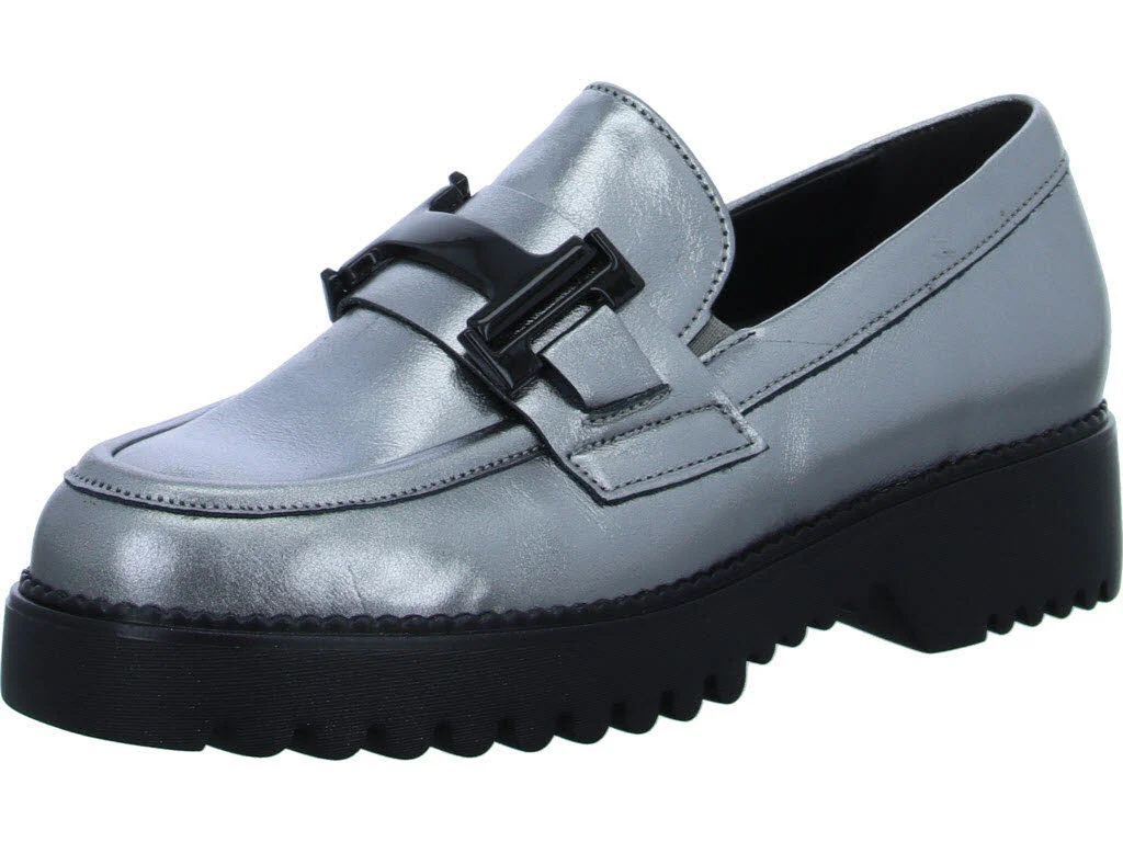 Element 1 von 8 (Bild) – Gabor Damen Slipper 52.452.90 52.452 antiksilber (schwarzlack) G (normal)