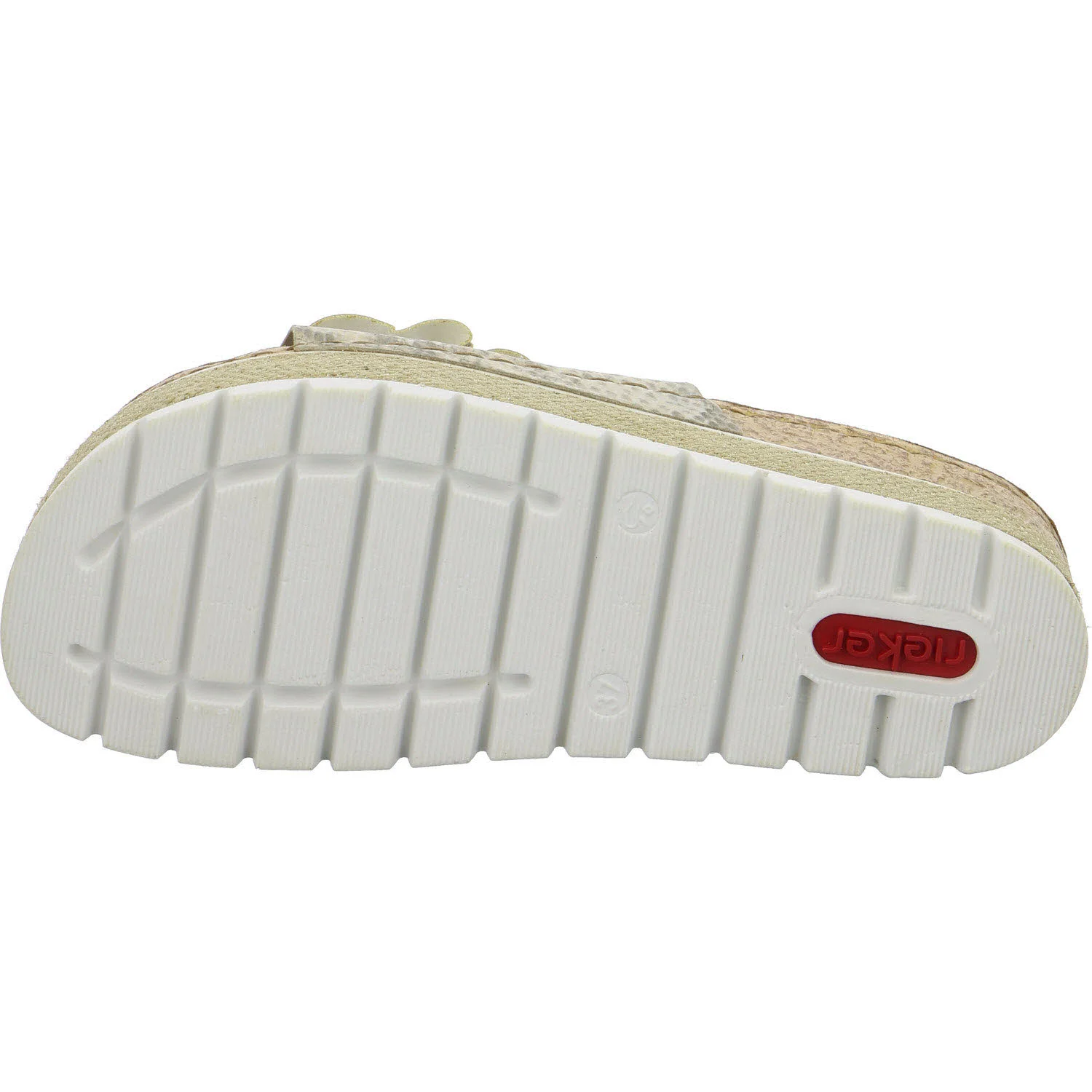 Rieker Damen Pantoletten 69562-90 69562 offwhite-gold/muschel F 1/2 (normal)