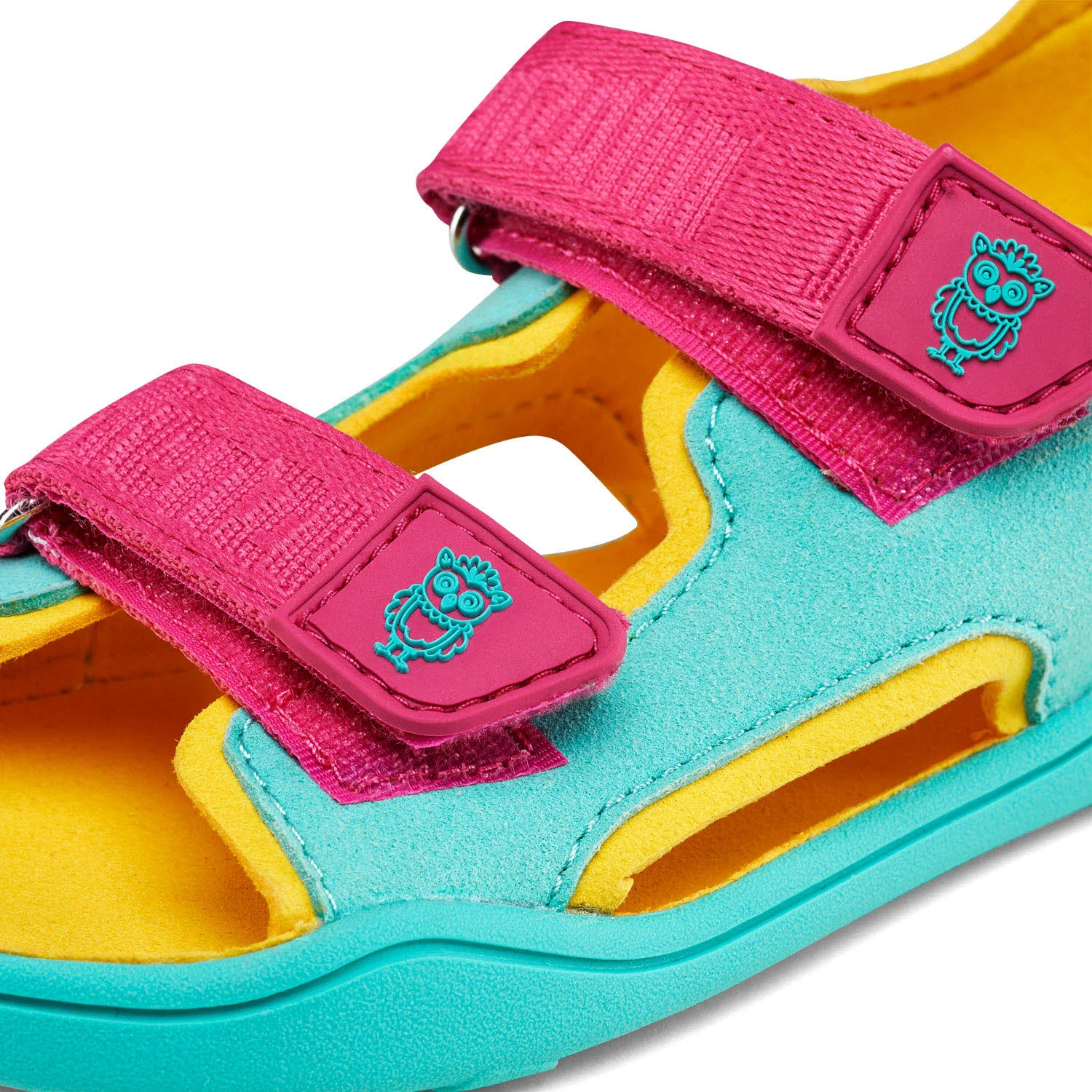 Affenzahn Kinder Sandalen 00392-30003 Sandale Vegan Airy Eule türkis/pink normal