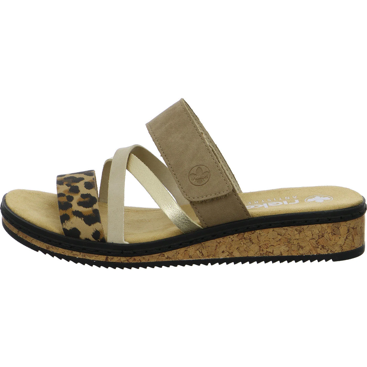 Rieker Damen Pantoletten V3652-62 V3652 beige/ginger/lightgolg/shell F (normal)