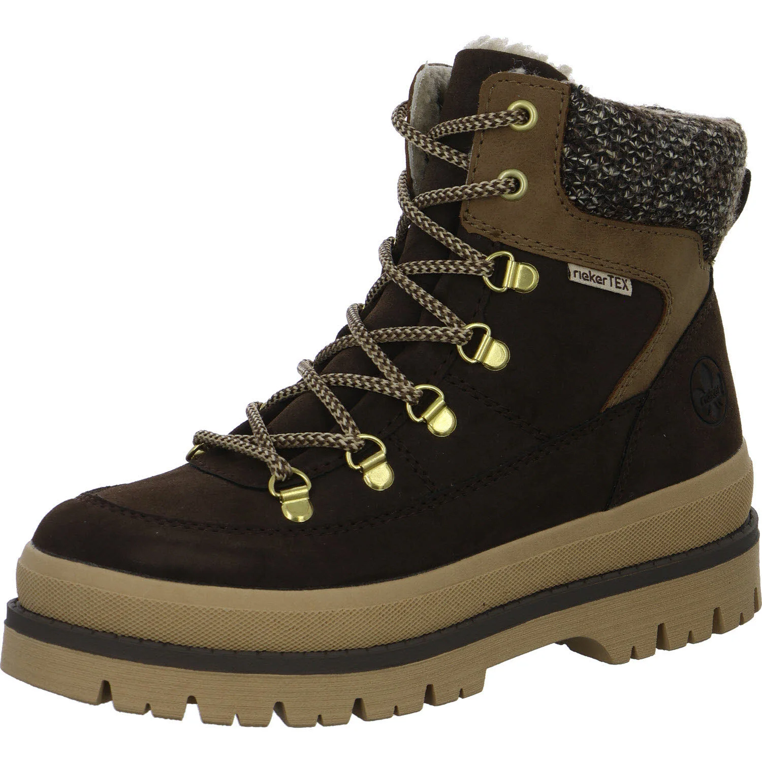 Rieker Damen Schnürstiefel warm Y6210-25 Y6210 rancho/oat/braun-beige F 1/2 (normal)