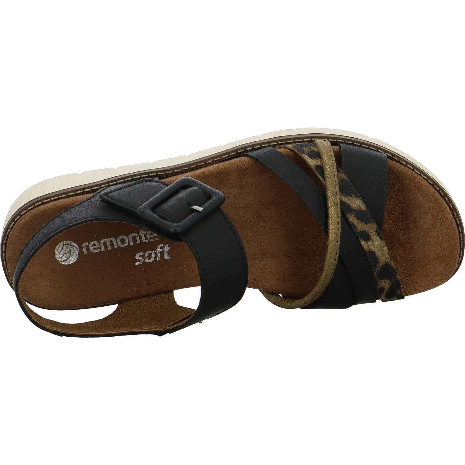 Remonte Damen Sandalen D2043-03 D2043 schwarz/antique/natu F 1/2 (normal)