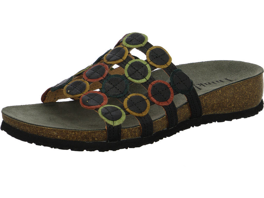 Think Damen Pantoletten 3-000247-0030 Julia schwarz/kombi F 1/2 (normal)