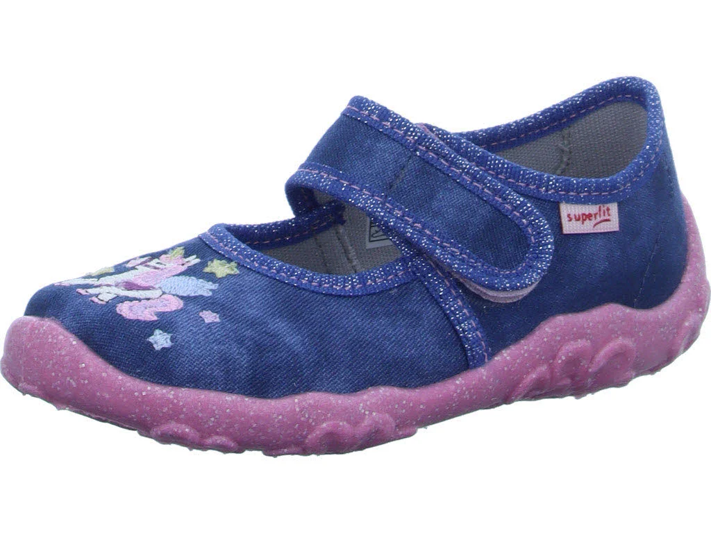 Superfit Kinder Hausschuhe 1-800282-8070 Bonny blau/pink WMS mittel