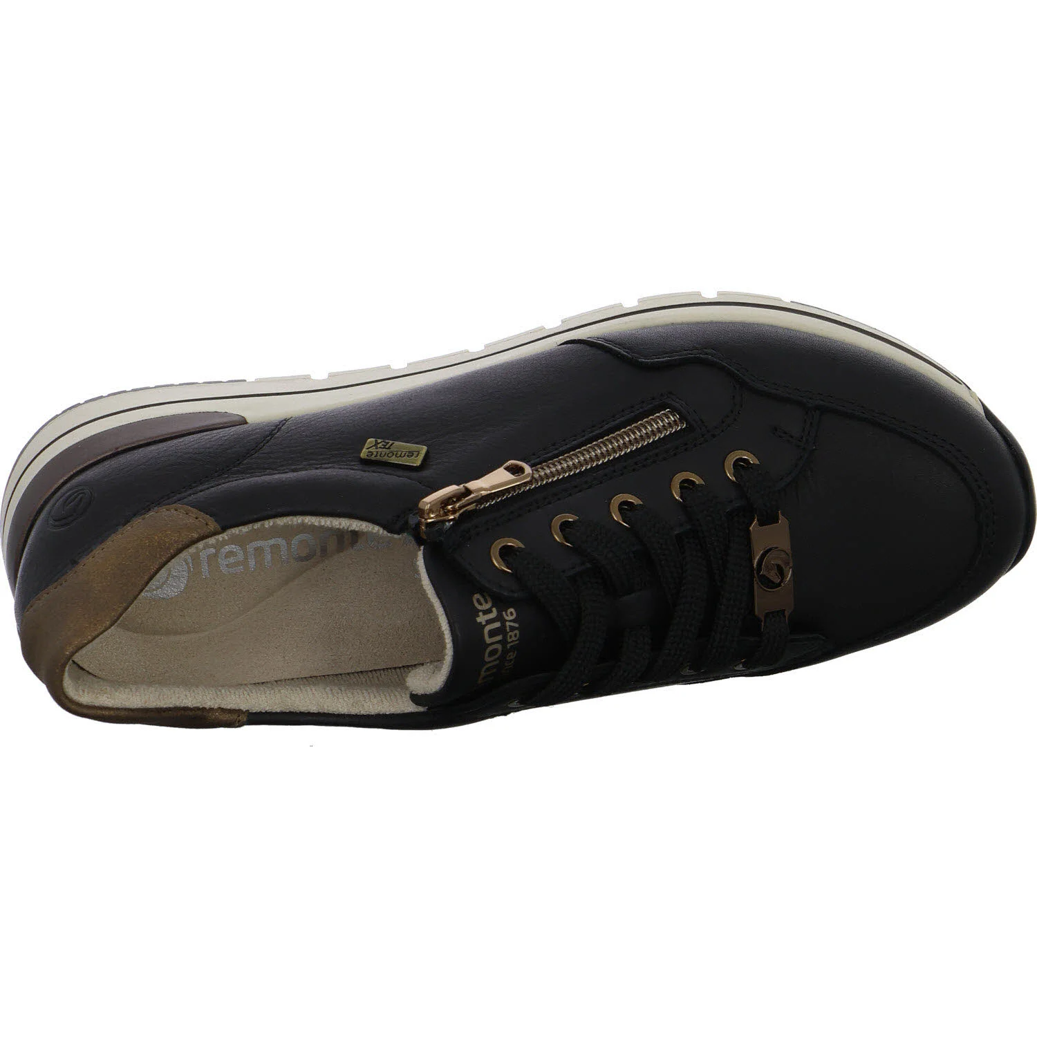 Remonte Damen Schnürschuhe R6716-03 R6716 schwarz/antik G (weit)