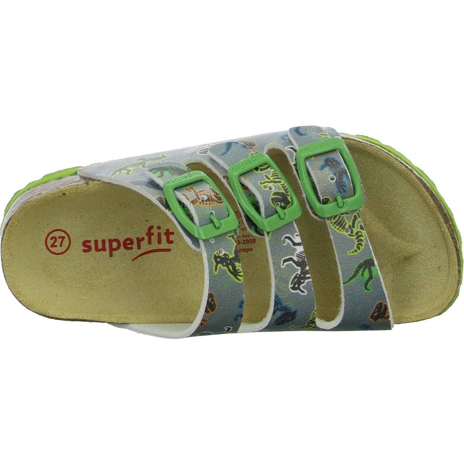 Superfit Kinder Pantoletten 1-800113-2050 Fussbettpantoffel grau/mehrfarbig WMS mittel