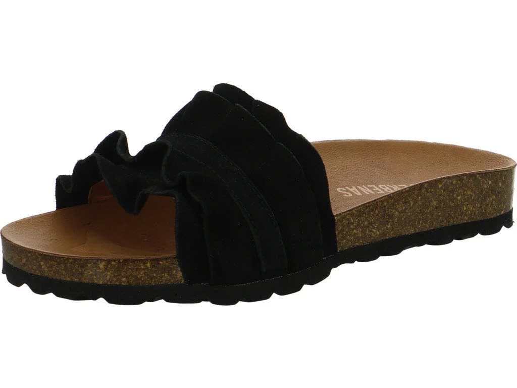 Verbenas Damen Pantoletten 3300620220 042 ROCIO SERRAJE VOLANTE negro normal