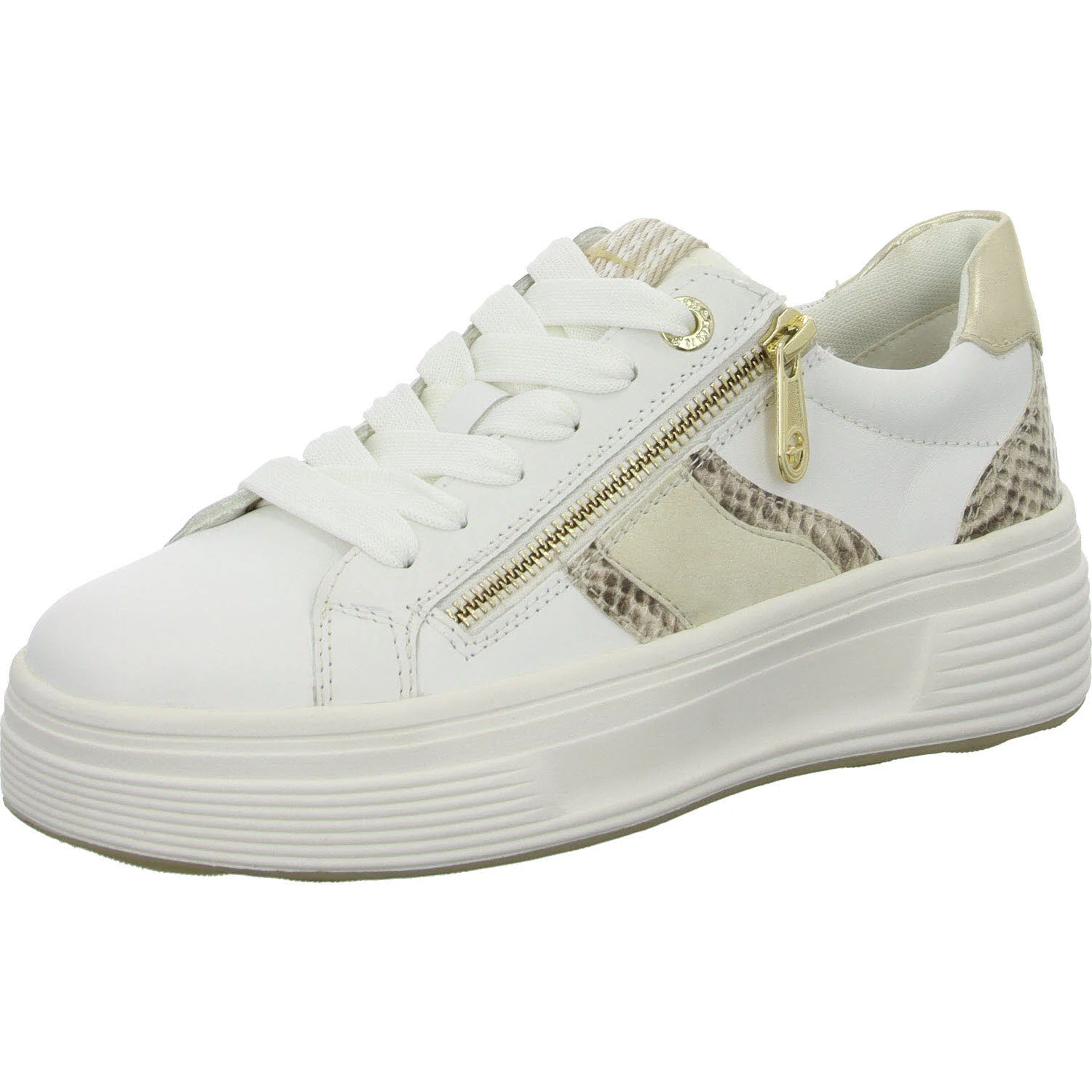 Tamaris Comfort Damen Schnürschuhe 8-83716-44/182 8-83716-44 white/snake weit