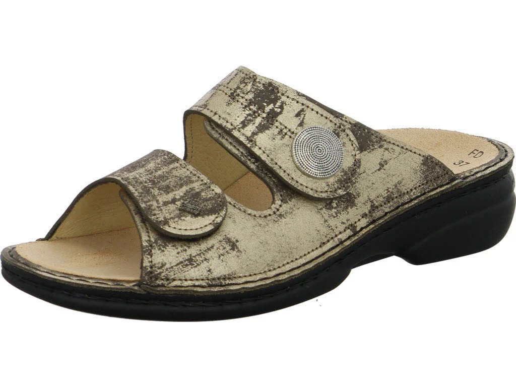 Finn Comfort Damen Pantoletten 02550-371222 Sansibar oro weit