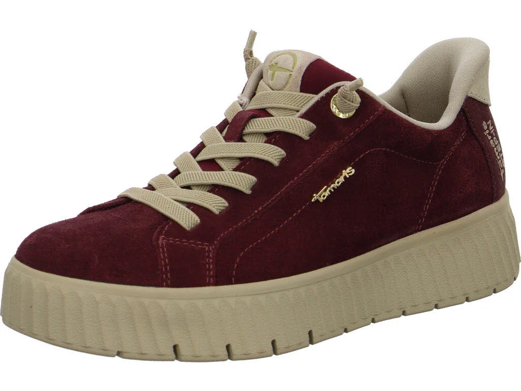 Tamaris Comfort Damen Slipper 8-83720-45/544 8-83720-45 bordeaux suede weit