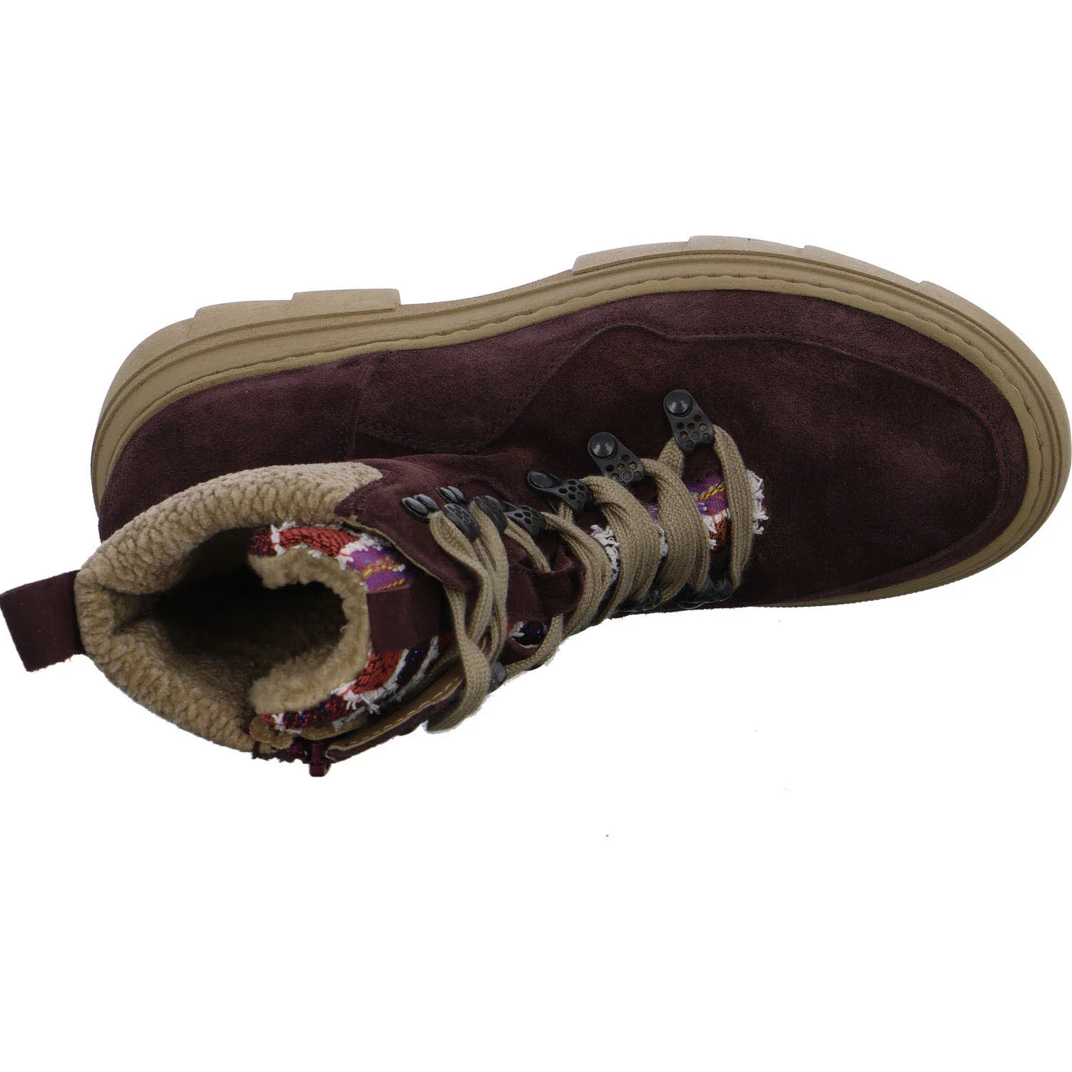 Waldläufer Damen Schnürstiefel warm 977806-601/020 H-Saiga bordo multi H (weit)
