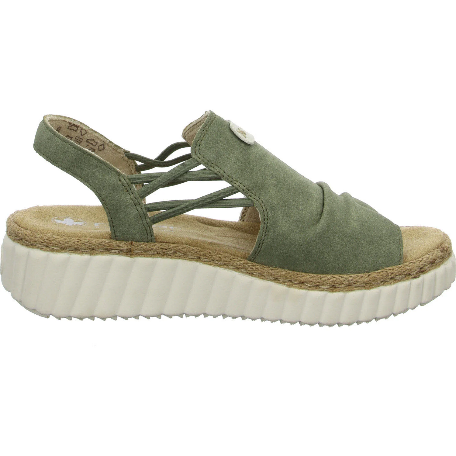 Rieker Damen Sandalen 69262-52 69262 schilf/offwhite H (extra weit)