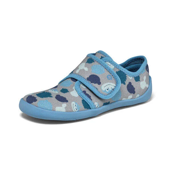 Affenzahn Kinder Hausschuhe 01398-30211 Hausschuh Baumwolle Movy Hai blau normal