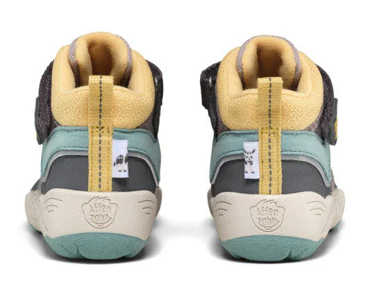 Affenzahn Kinder Schaftstiefel 01487-80151 Übergangsschuh Vegan Explory Nashorn türkis, grau normal