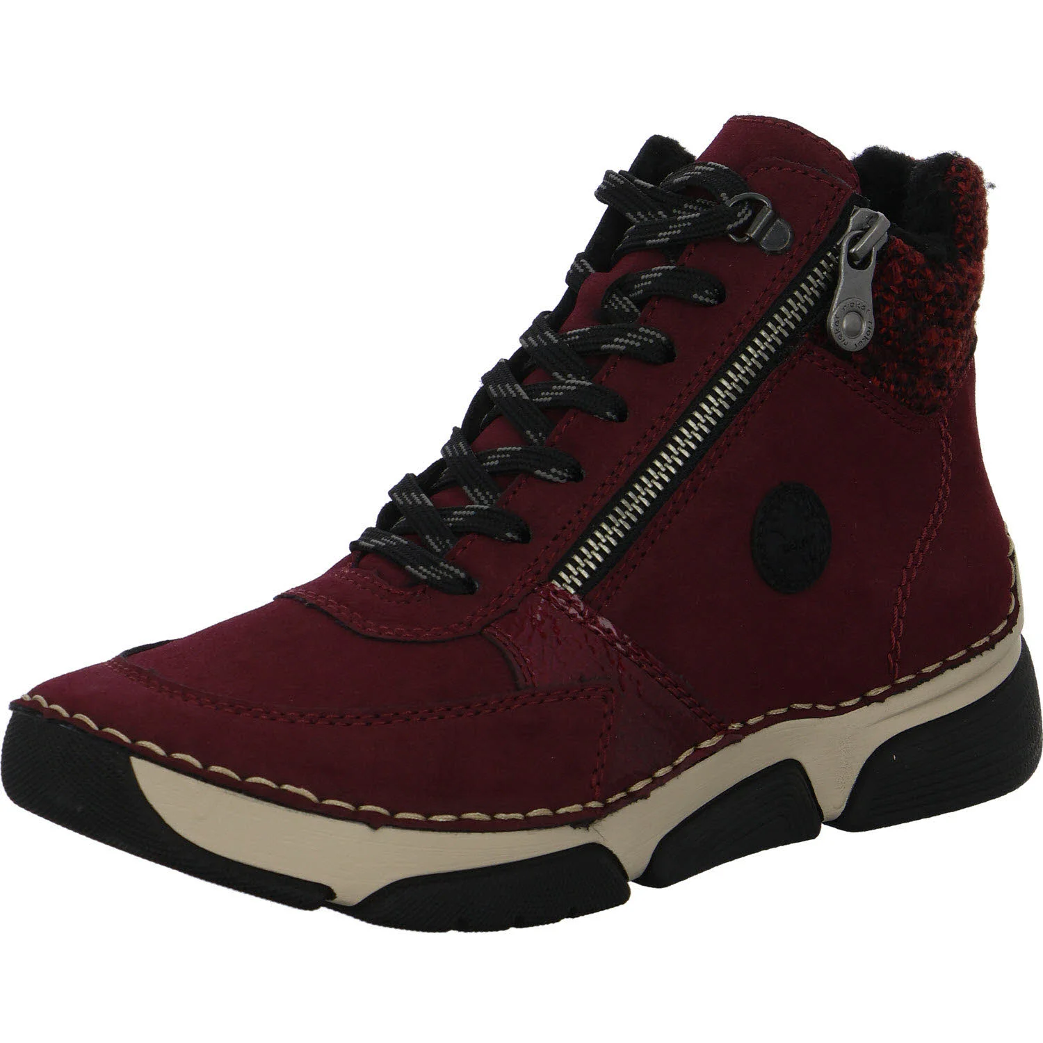 Element 2 von 8 (Bild) – Rieker Damen Schnürstiefel warm 45960-35 45960 bordeaux/red/rot-schwarz/schwarz F 1/2 (normal)