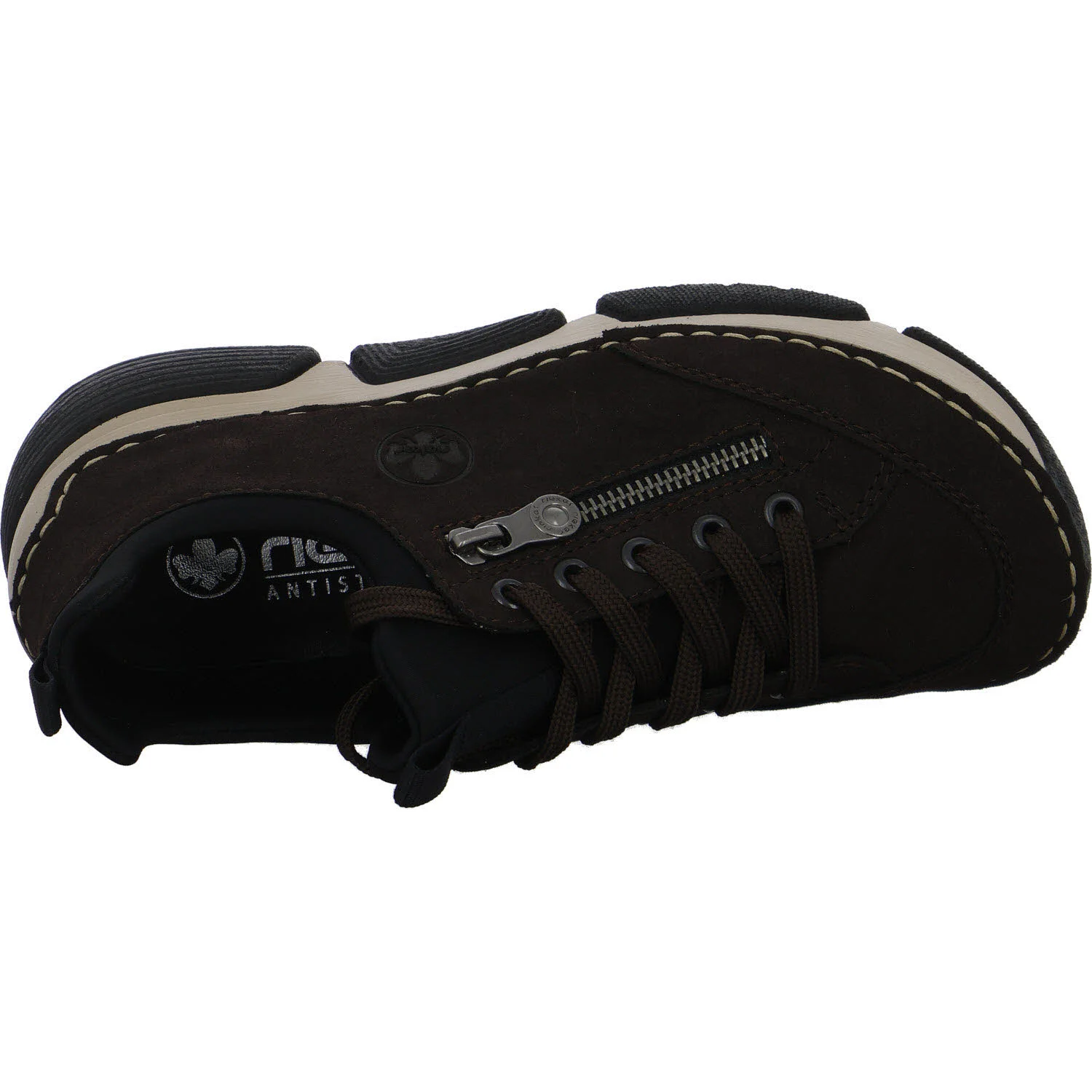 Rieker Damen Slipper 45973-25 45973 nougat/schwarz F 1/2 (normal)
