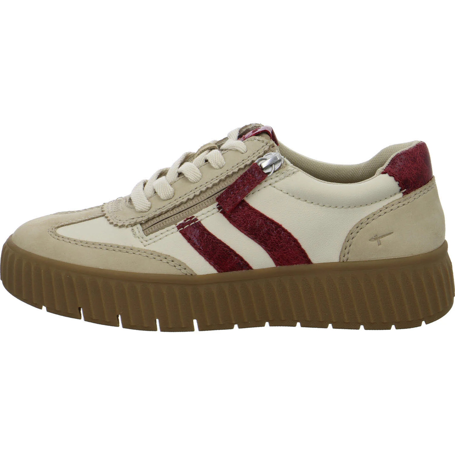 Tamaris Comfort Damen Schnürschuhe 8-83729-45/435 8-83729-45 beige/red weit