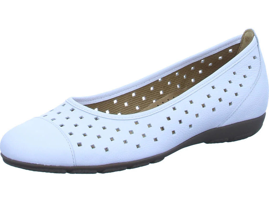 Gabor Damen Ballerina 84.169.21 84.169 weiß F (schmal/normal)