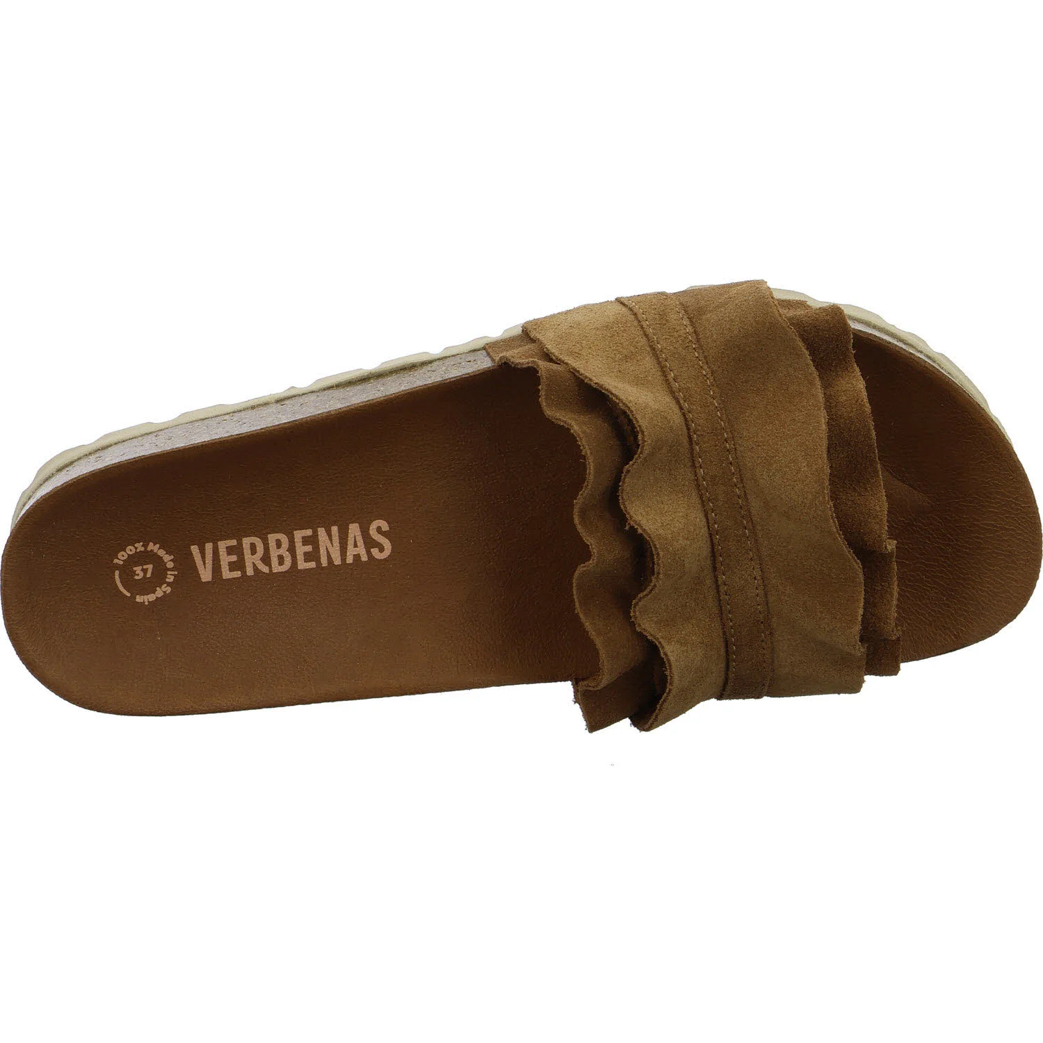 Verbenas Damen Pantoletten 3300620220 248 ROCIO SERRAJE VOLANTE moccha normal