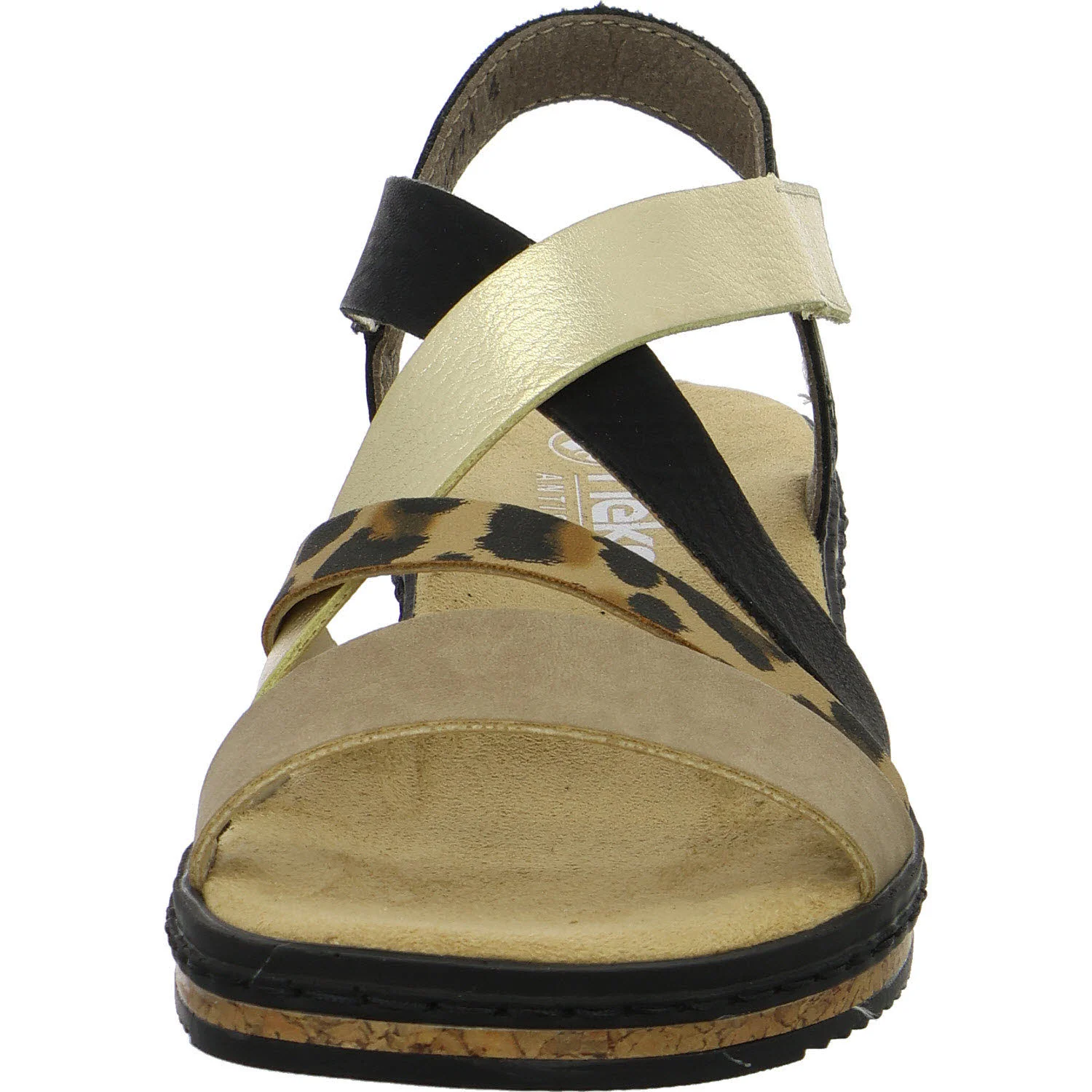 Rieker Damen Sandalen V3663-92 V3663 shell/beige/lightgold/schwarz F (normal)
