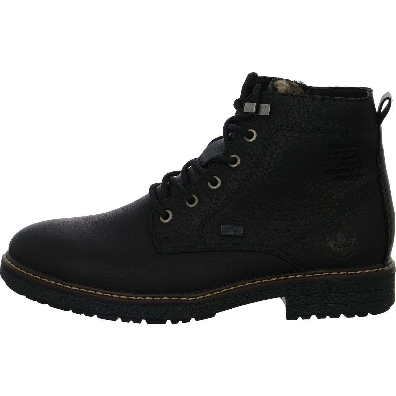 Rieker Herren Schnürstiefel warm 33121-00 33121 schwarz/schwarz G 1/2 (weit)