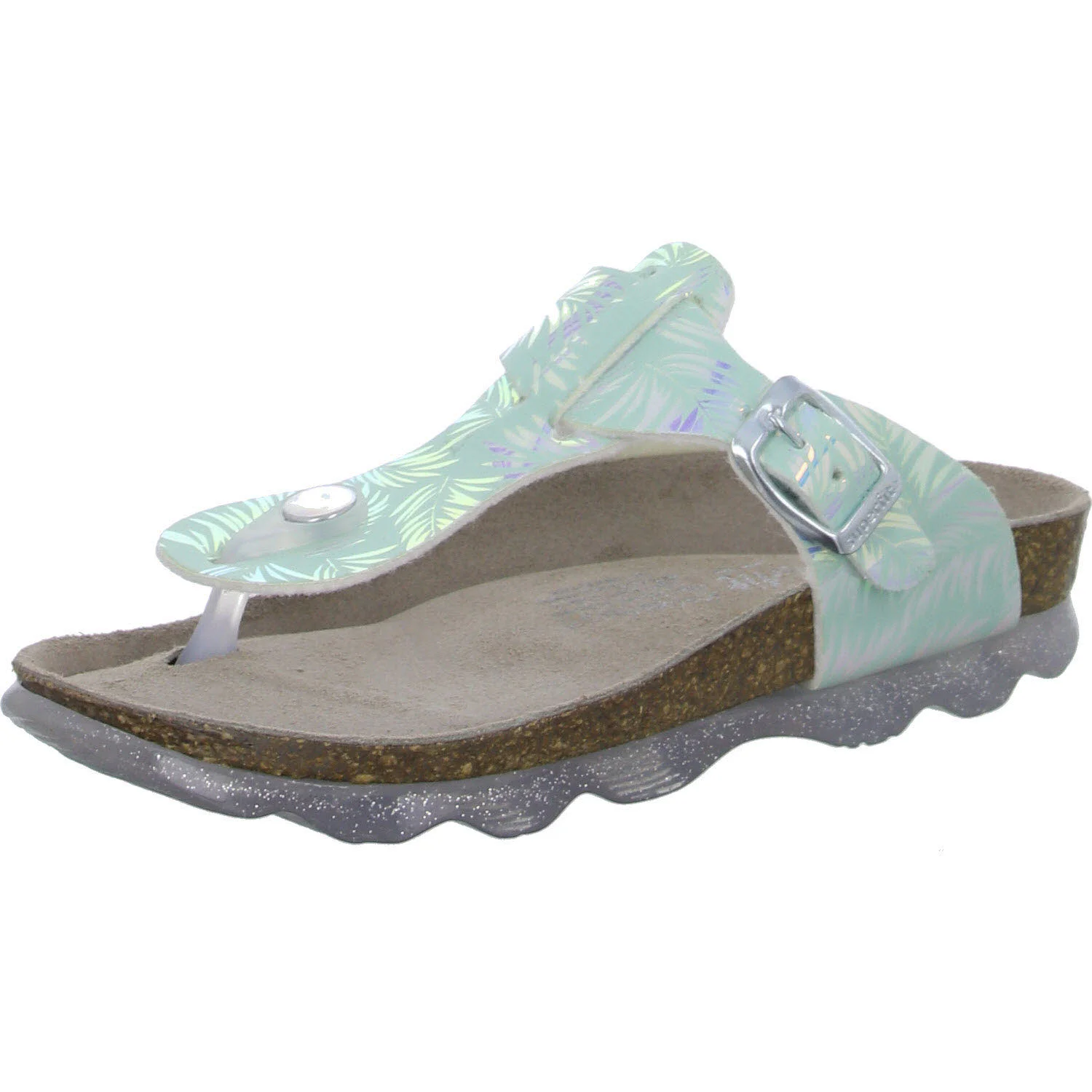 Superfit Kinder Pantoletten 000125-7500 JELLIES HELLGRÜN/SILBER WMS mittel