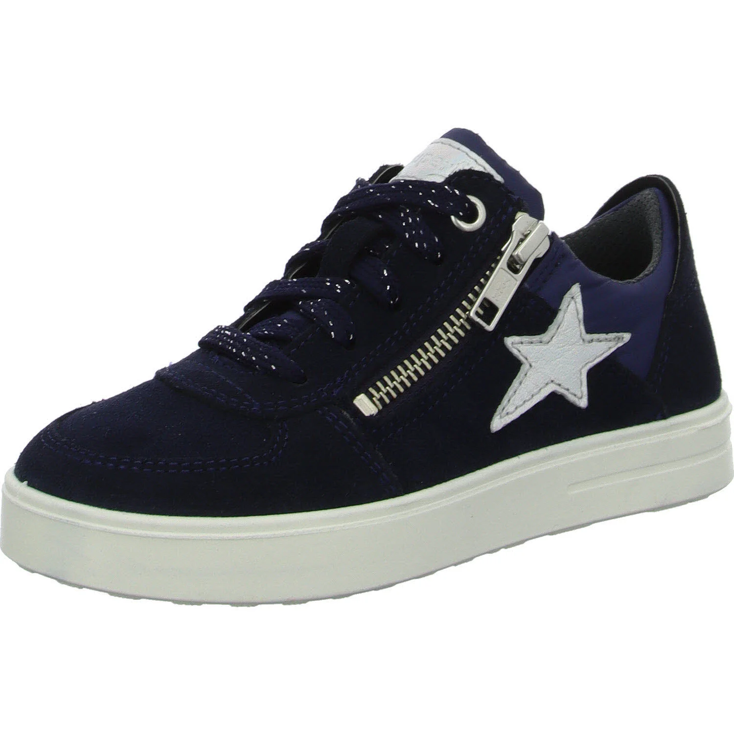 Superfit Kinder Halbschuhe zum Schnüren 1-000802-8020 Stella blau/silber WMS mittel