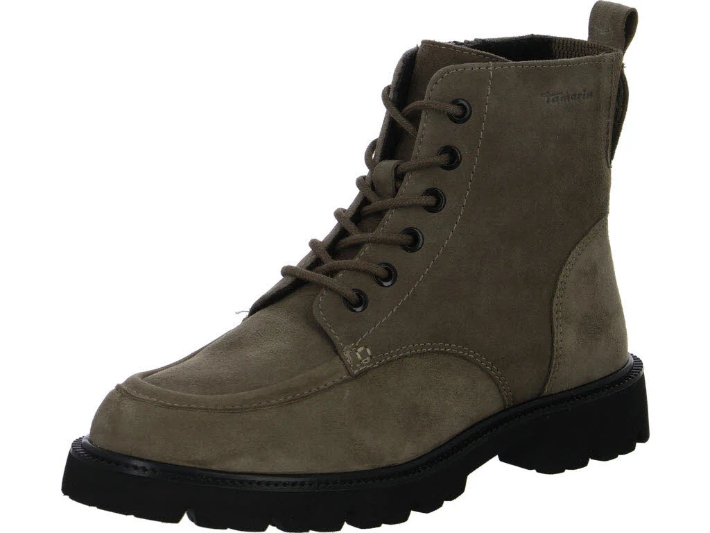 Tamaris Comfort Damen Schnürstiefel 8-85110-47-377 8-85110-47 taupe suede weit