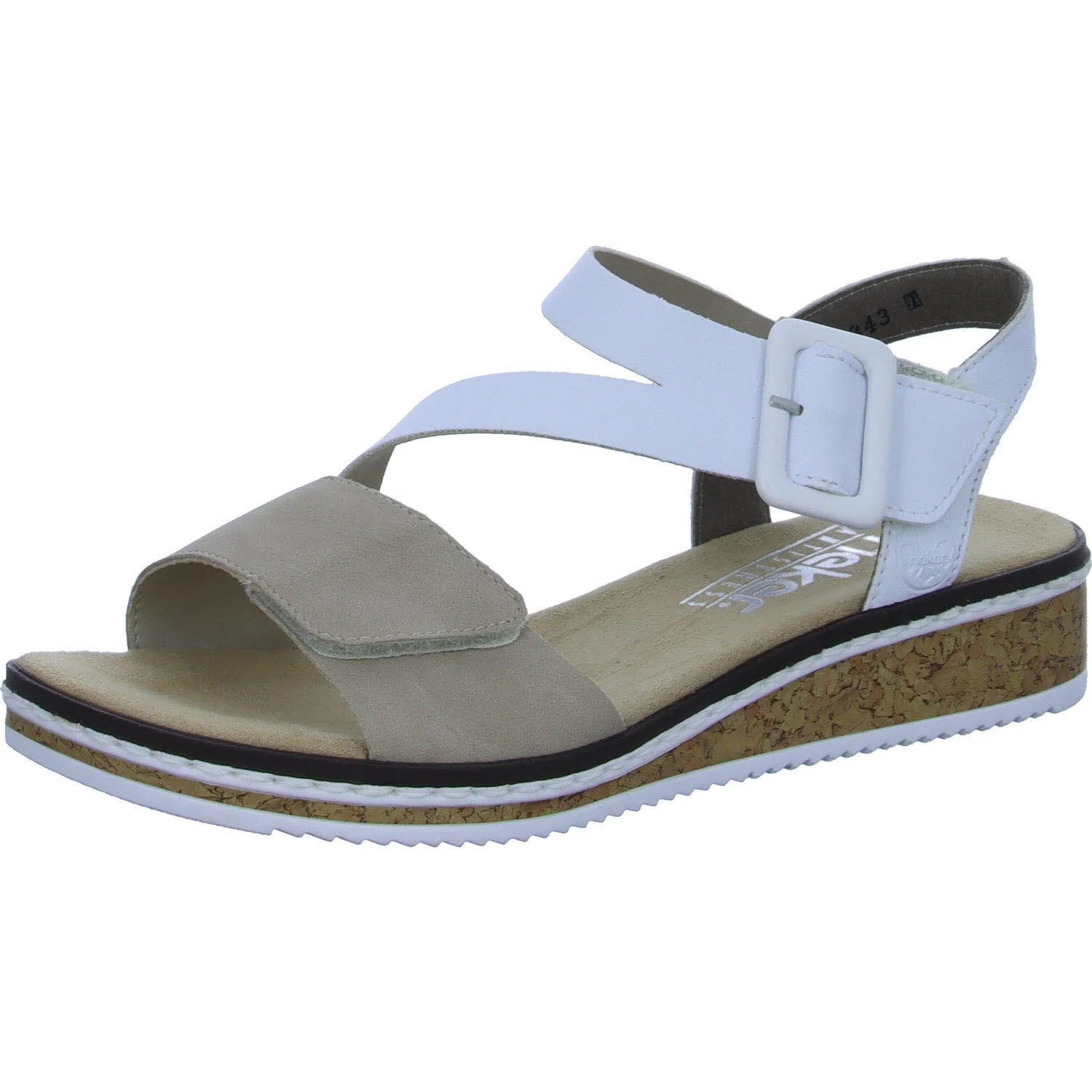 Rieker Damen Sandalen V3660-60 V3660 nude/weiss F (normal)