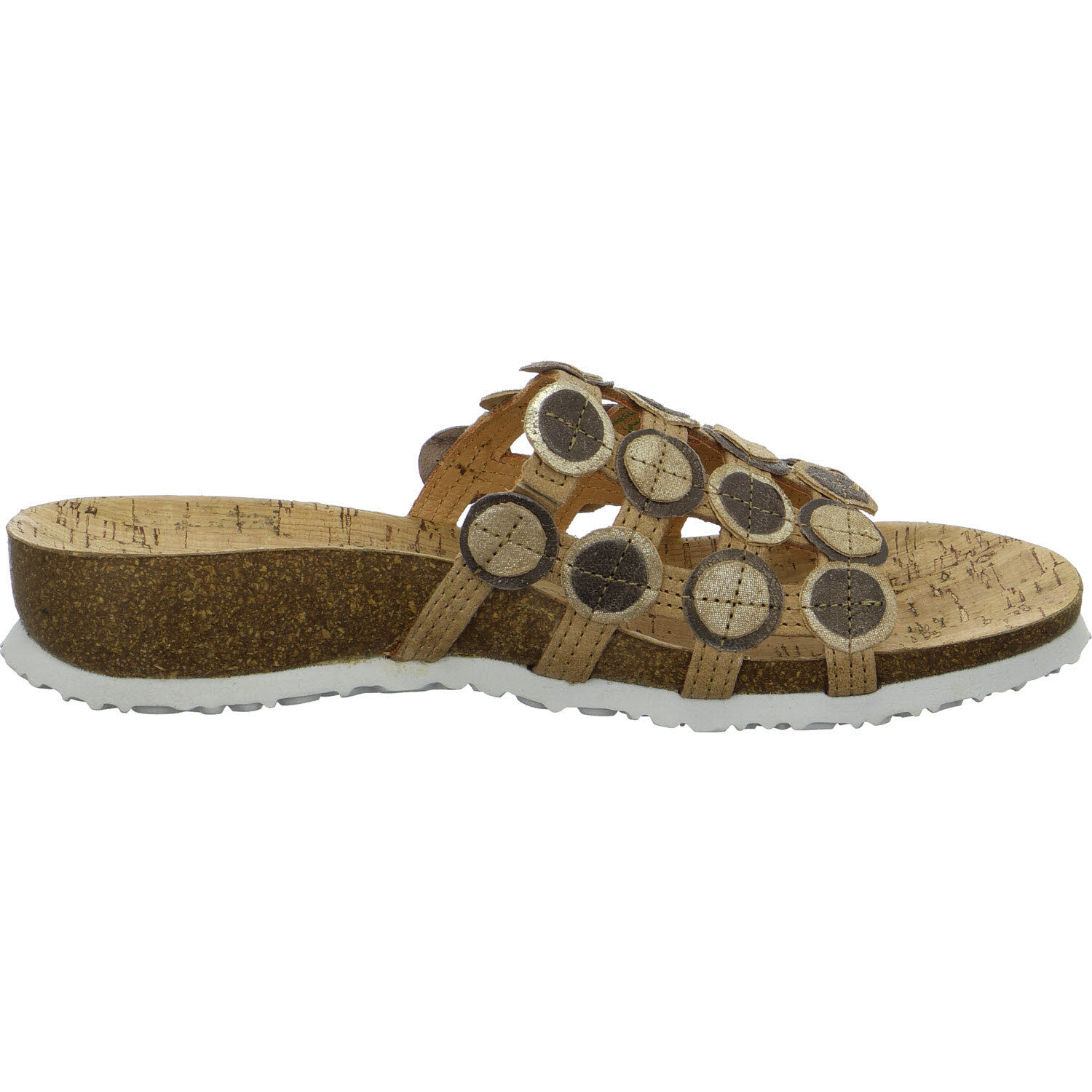 Think Damen Pantoletten 3-000247-4010 Julia linen/kombi F 1/2 (normal)