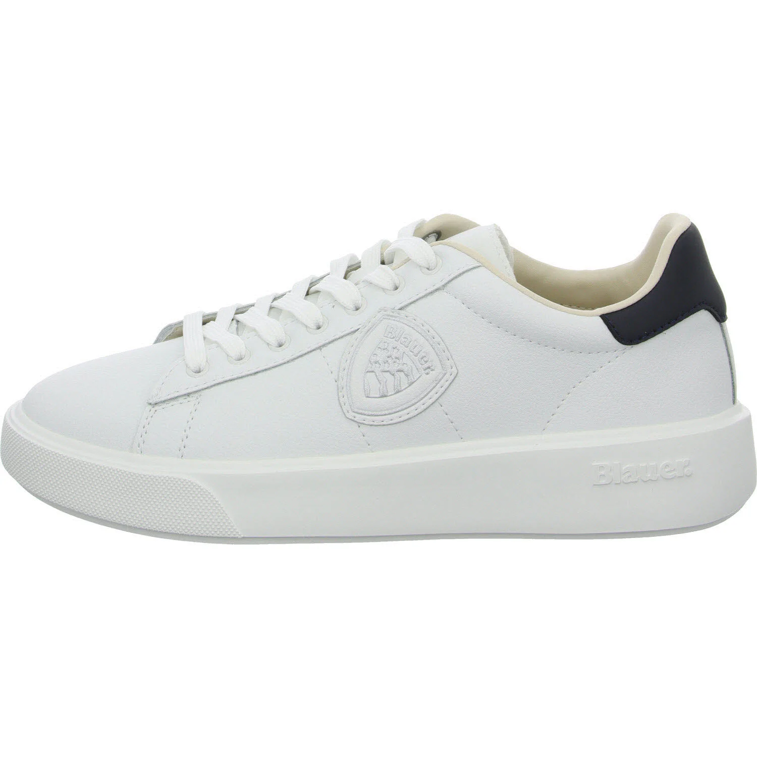 Blauer Herren Schnürschuhe S5BUCK01/LEA BUCK white/navy normal