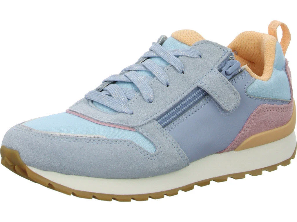 Superfit Kinder Halbschuhe zum Schnüren 1-009562-8400 Dash hellblau/orange WMS mittel