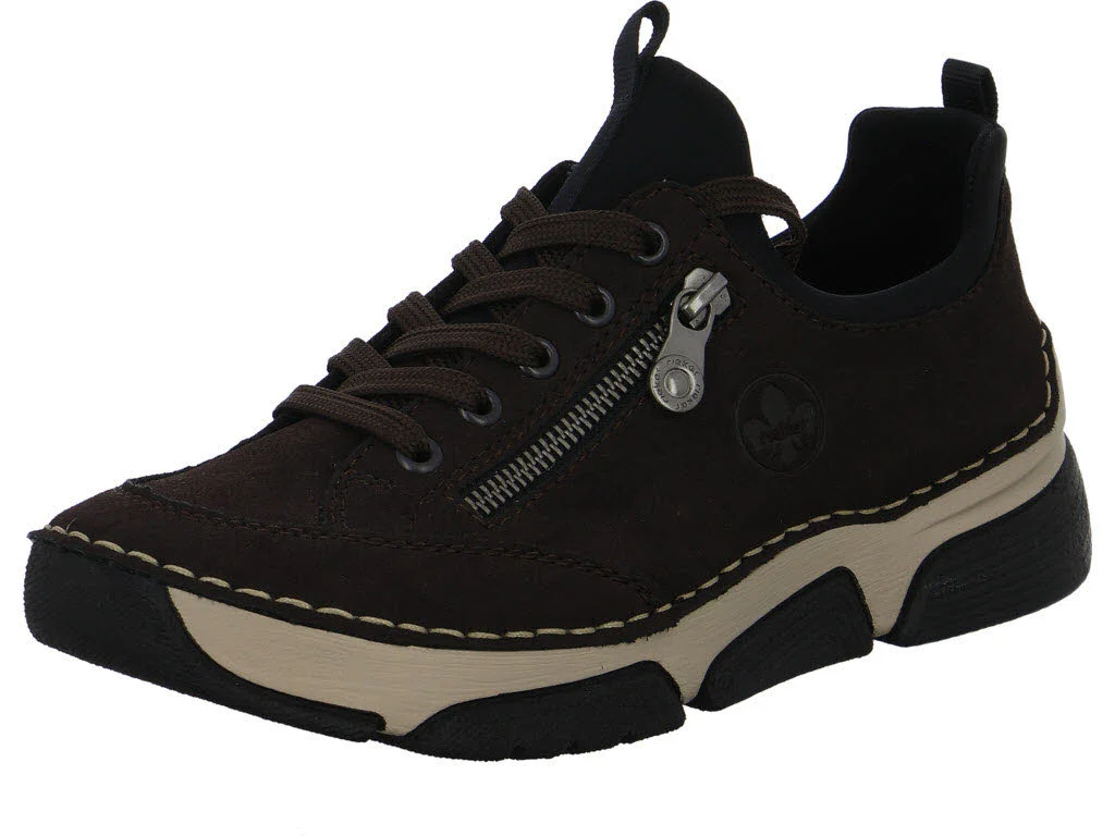 Rieker Damen Slipper 45973-25 45973 nougat/schwarz F 1/2 (normal)