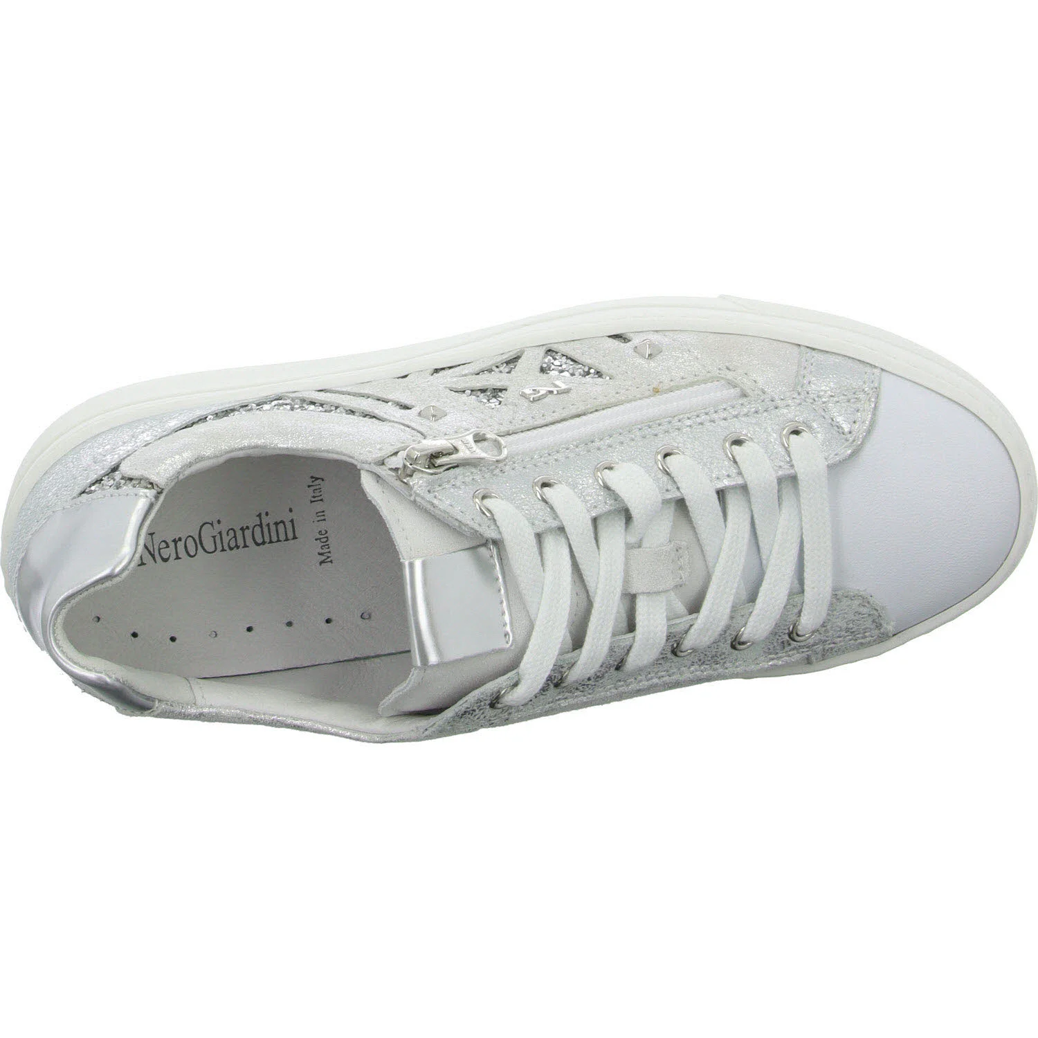 NeroGiardini Damen Schnürschuhe E513010D 707 E513010D biacno luxury silver normal
