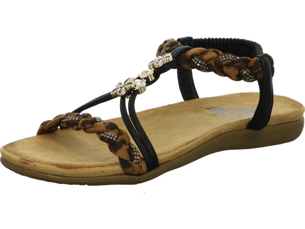 2go Fashion Damen Sandalen 8018830-997 8018830 schwarz/leo normal