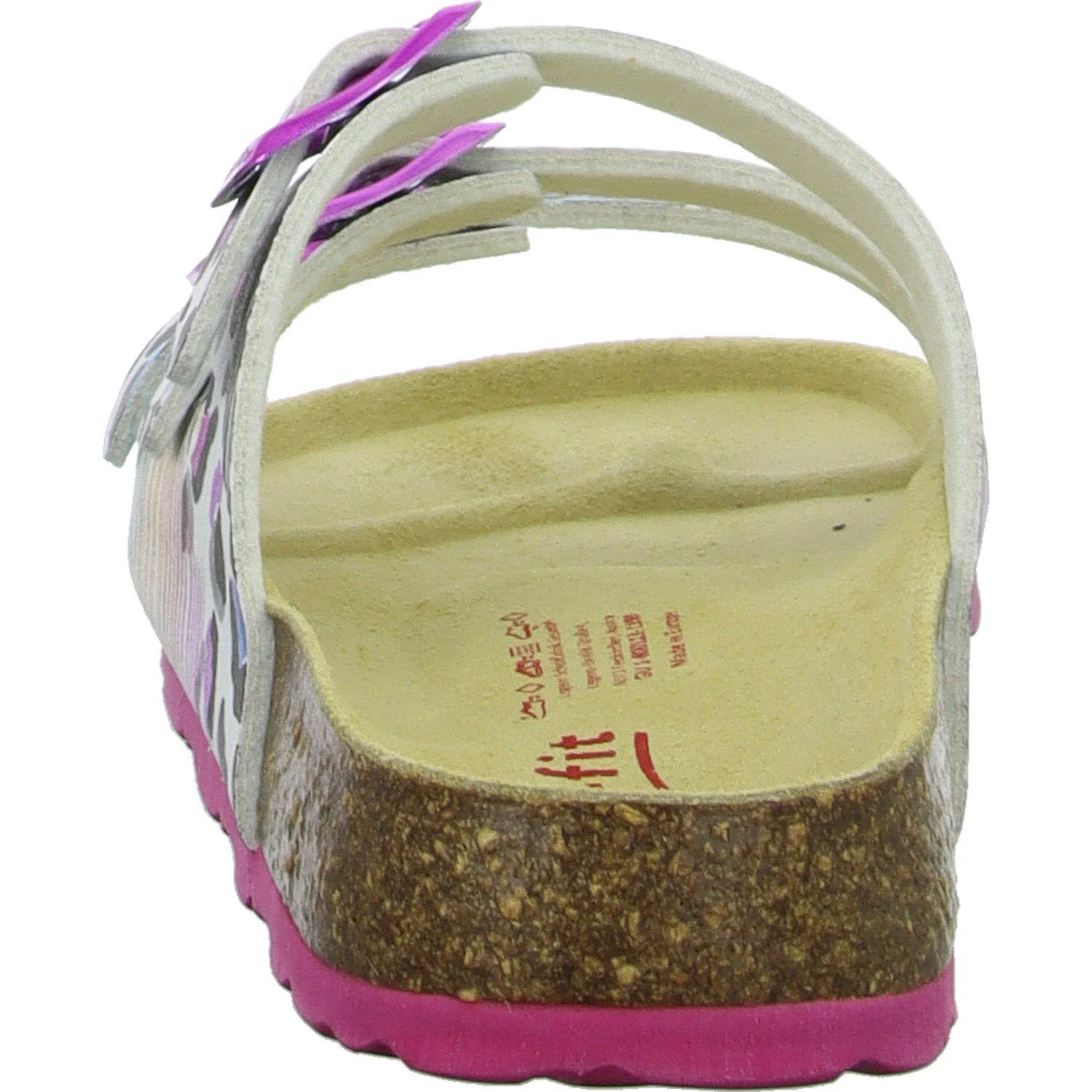 Superfit Kinder Pantoletten 1-800113-1100 Fußbettpantoffel weiß/mehrfarbig WMS mittel