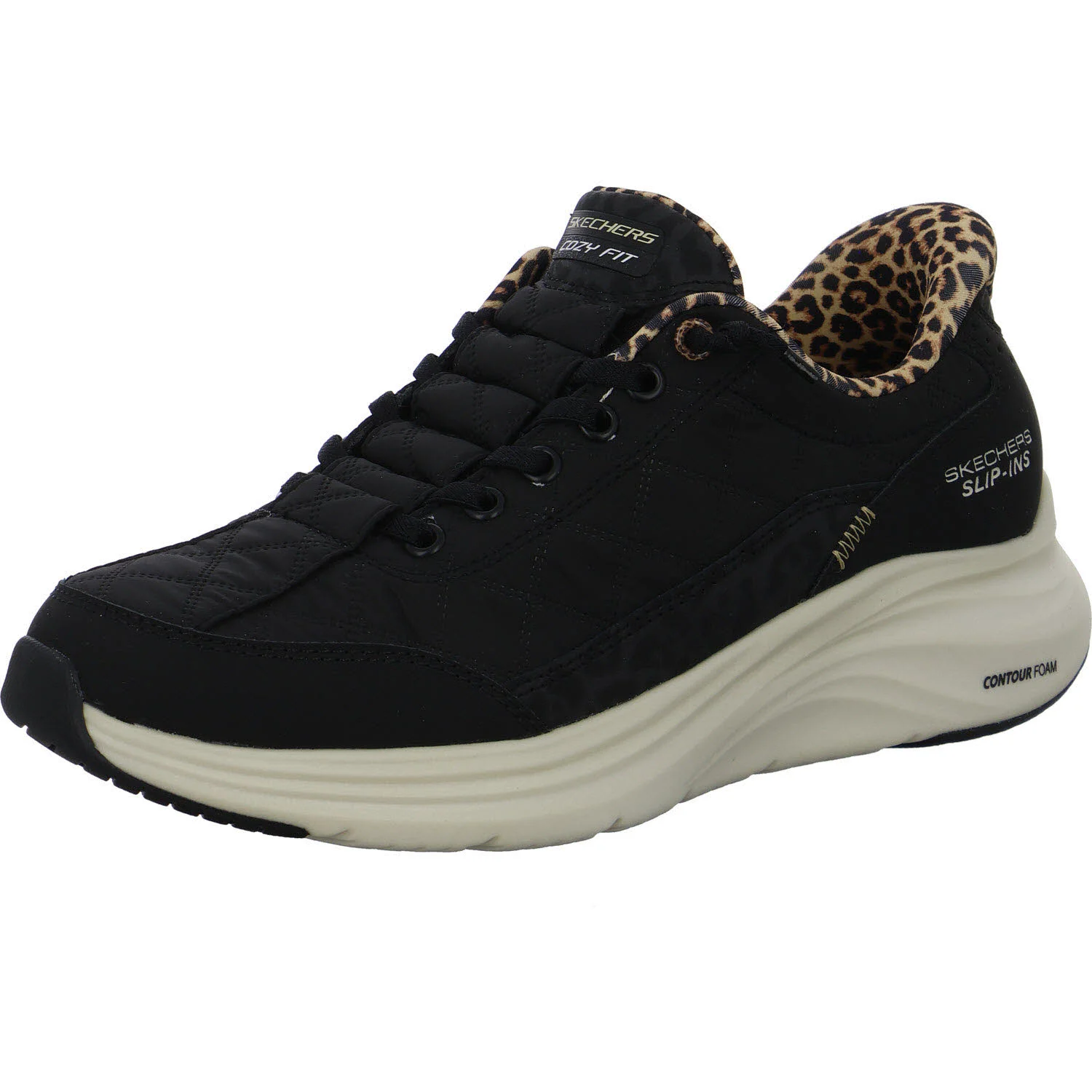 Skechers Damen Slipper 150419 BLK Contour Foam - Leopard Dream black normal