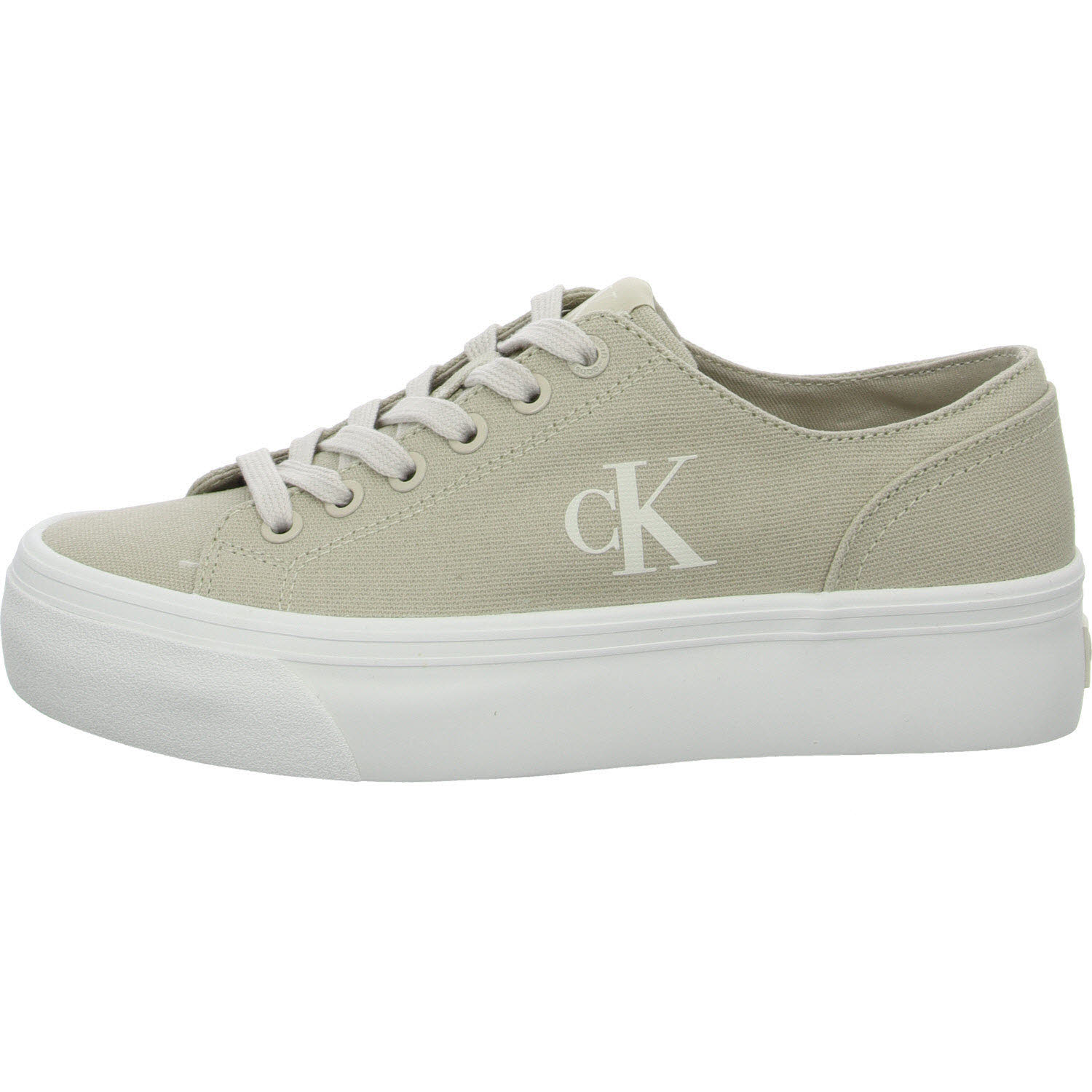 Calvin Klein Damen Schnürschuhe YW0YW01763ACF VULC FLATFORM LOW CV MG eggshell/creamy white normal