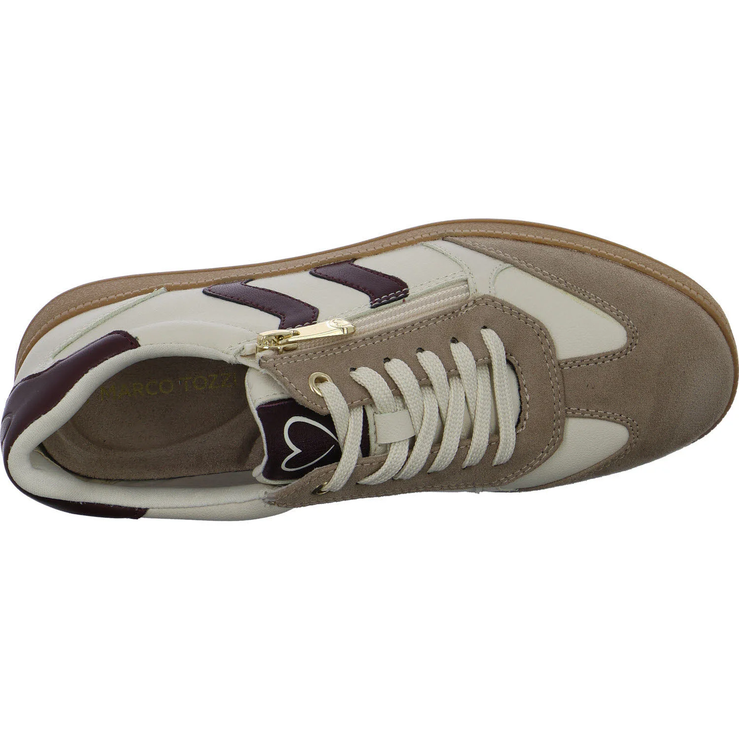 Marco Tozzi Damen Schnürschuhe 2-23739-44/461 2-23739-44 cream/bordeaux normal