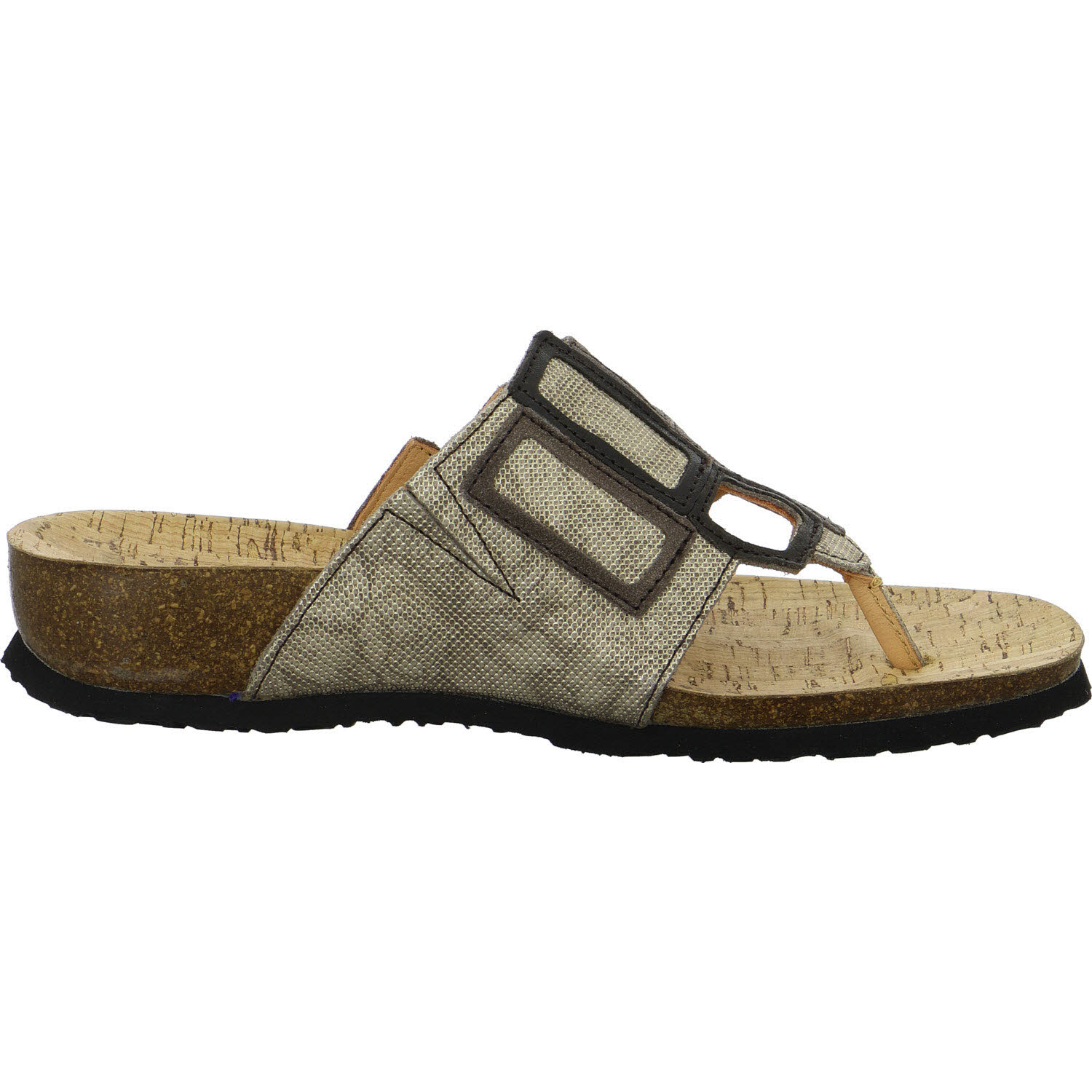 Think Damen Pantoletten 3-001136-3010 Julia taupe/kombi F 1/2 (normal)