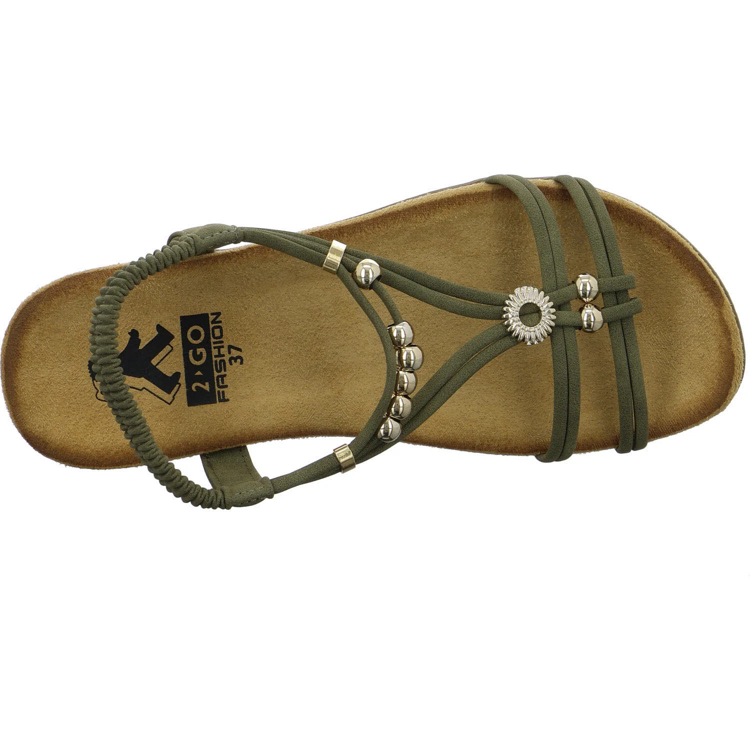 2go Fashion Damen Sandalen 8018843-77 8018843 oliv normal