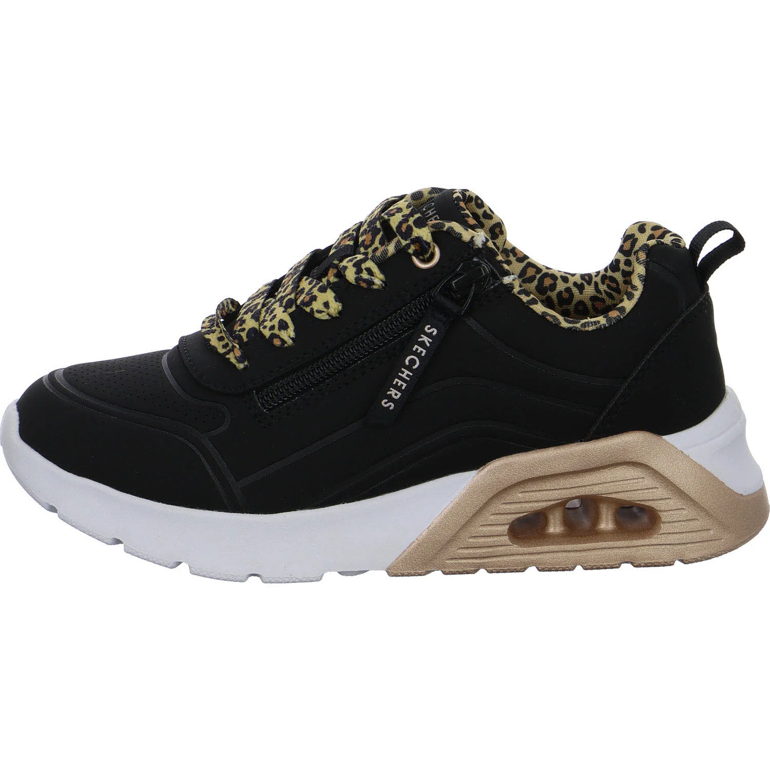 Skechers Kinder Halbschuhe zum Schnüren 310708L BLK UNO Lite 2.0 - Leopard Stride black normal