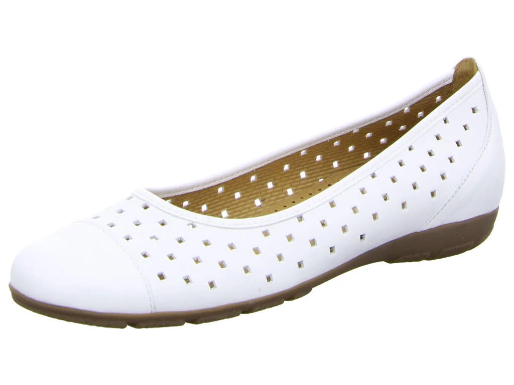 Gabor Damen Ballerina 84.169.21 84.169 weiß F (schmal/normal)
