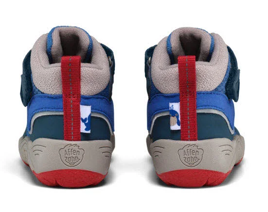 Affenzahn Kinder Schaftstiefel 01487-30052 Übergangsschuh Vegan Explory Wal rot, blau, grau normal