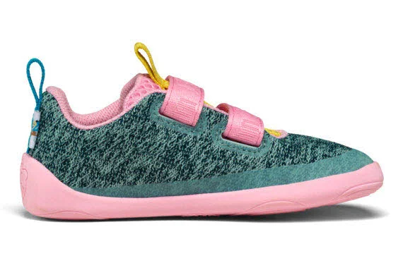 Affenzahn Kinderschuh zum Schlupfen 00397-30228 Knit Happy Chamäleon türkis/pink normal