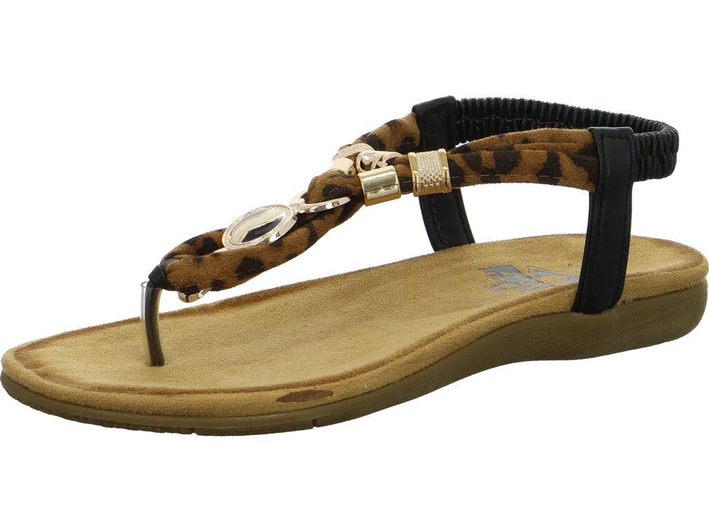 2go Fashion Damen Sandalen 8018805-997 8018805 schwarz/leo normal