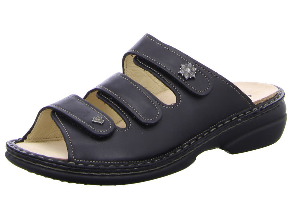Finn Comfort Damen Pantoletten 82564-014099 Menorca-S schwarz weit