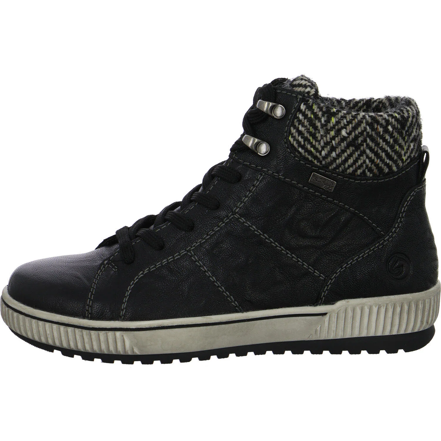 Remonte Damen Schnürstiefel warm D0784-03 D0784 schwarz/schwarz/schwarz-weiss G (weit)