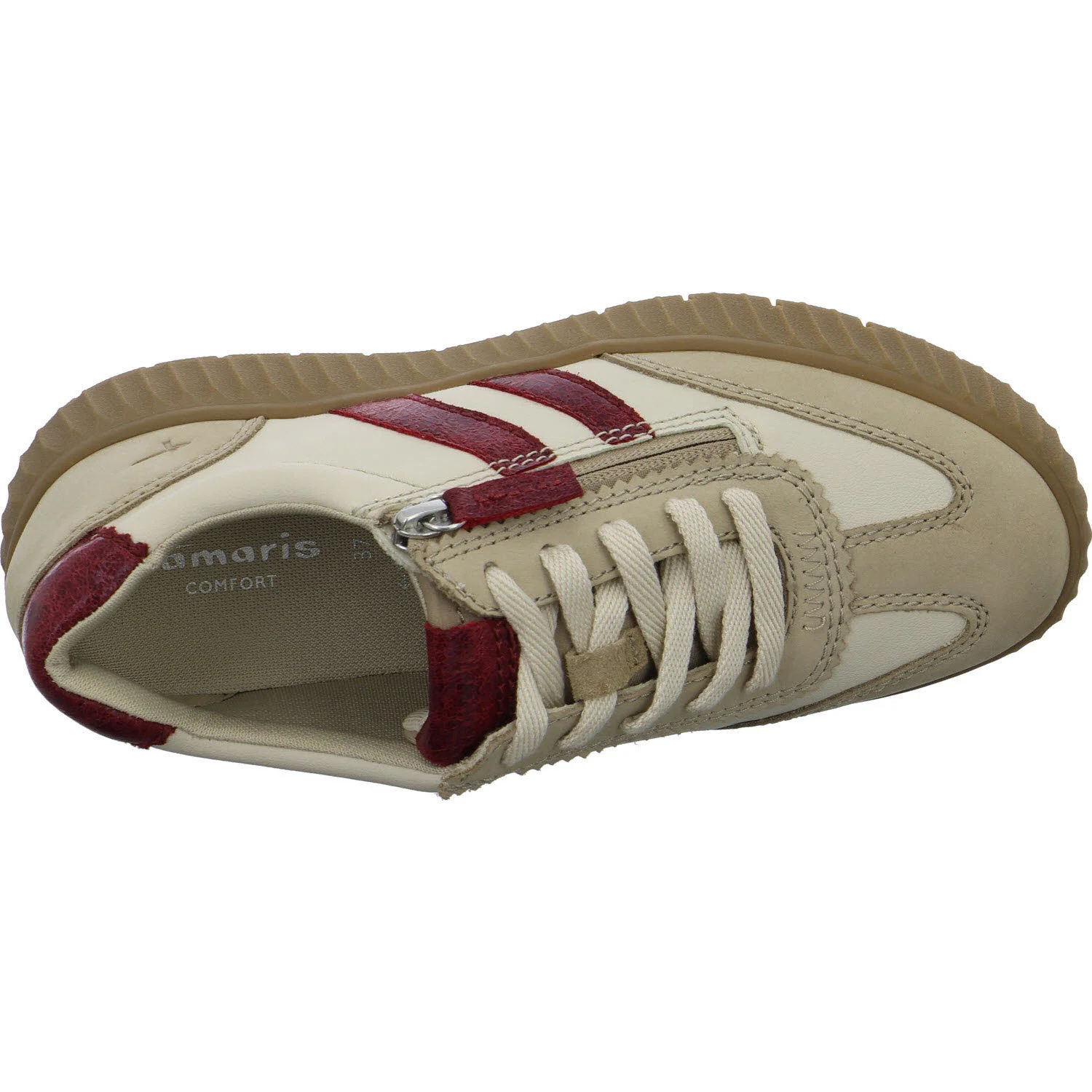 Tamaris Comfort Damen Schnürschuhe 8-83729-45/435 8-83729-45 beige/red weit