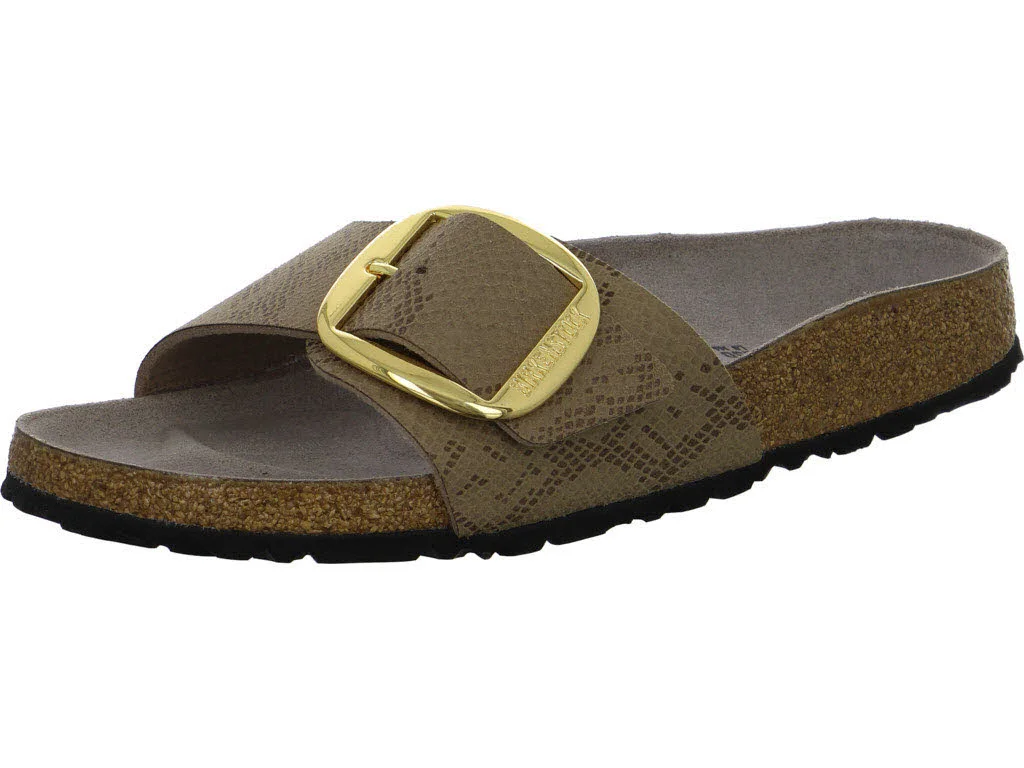 BIRKENSTOCK Pantoletten 1032935 Madrid Big Buckle python gray taupe schmal